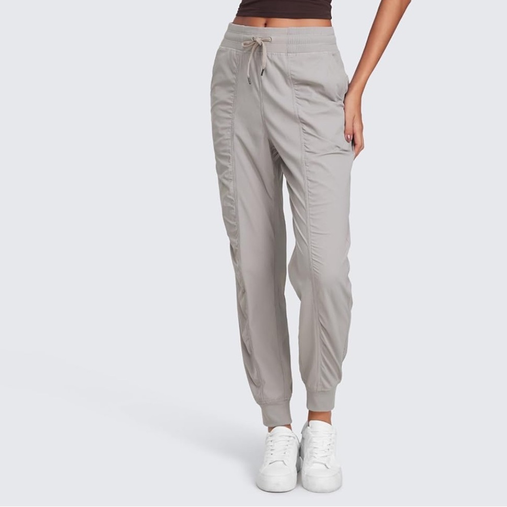 CRZ Yoga Striped Joggers Ruched With Pockets 28” Size Small‎